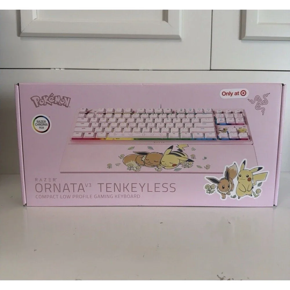 Pokemon x Razer Ornata V3 X Tenkeyless  Keyboard Pikachu & Eevee Edition